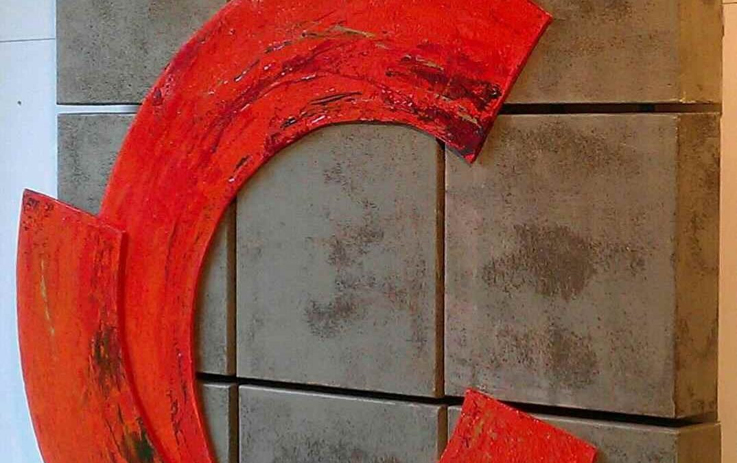 Kontraste rund orange | 120 x 120cm